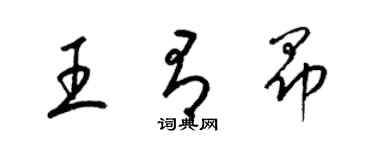 梁錦英王有昂草書個性簽名怎么寫