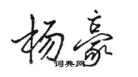 駱恆光楊豪行書個性簽名怎么寫