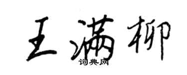 王正良王滿柳行書個性簽名怎么寫