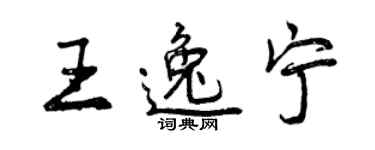 曾慶福王逸寧行書個性簽名怎么寫