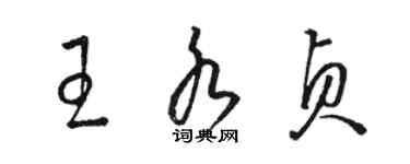 駱恆光王水貞草書個性簽名怎么寫