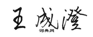 駱恆光王成澄行書個性簽名怎么寫