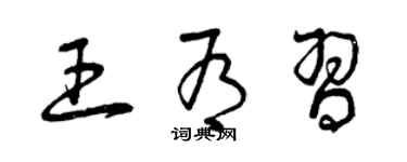 曾慶福王有習草書個性簽名怎么寫