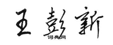 駱恆光王彭新行書個性簽名怎么寫