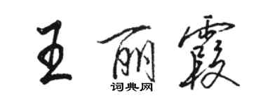 駱恆光王麗霞行書個性簽名怎么寫