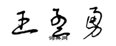 曾慶福王孟勇草書個性簽名怎么寫