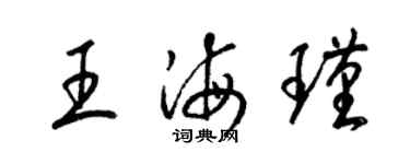 梁錦英王海瑾草書個性簽名怎么寫