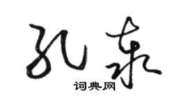 駱恆光孔泰草書個性簽名怎么寫