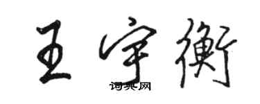 駱恆光王宇衡行書個性簽名怎么寫