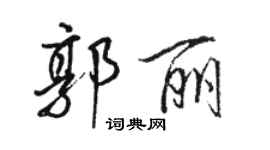 駱恆光郭麗行書個性簽名怎么寫