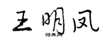 曾慶福王明鳳行書個性簽名怎么寫