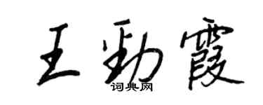 王正良王勁霞行書個性簽名怎么寫