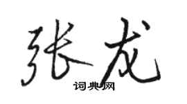 駱恆光張龍行書個性簽名怎么寫