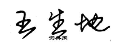 朱錫榮王生地草書個性簽名怎么寫