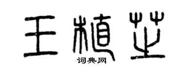 曾慶福王植芝篆書個性簽名怎么寫