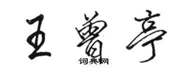 駱恆光王曾亭行書個性簽名怎么寫