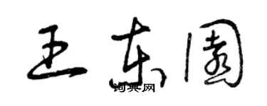 曾慶福王東園草書個性簽名怎么寫