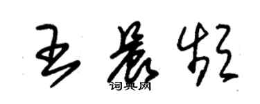 朱錫榮王晨頻草書個性簽名怎么寫