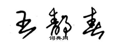 朱錫榮王靜春草書個性簽名怎么寫