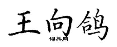 丁謙王向鴿楷書個性簽名怎么寫