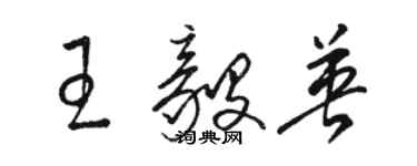 駱恆光王毅英草書個性簽名怎么寫