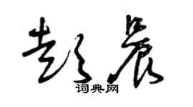 曾慶福彭晨草書個性簽名怎么寫