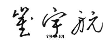 駱恆光崔宇航草書個性簽名怎么寫