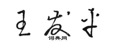 駱恆光王發平草書個性簽名怎么寫