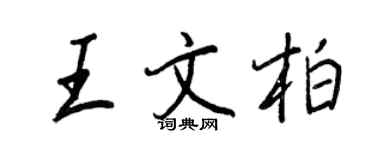 王正良王文柏行書個性簽名怎么寫