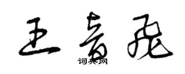 曾慶福王音飛草書個性簽名怎么寫