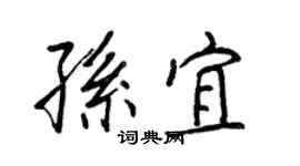 王正良孫宜行書個性簽名怎么寫