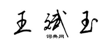 梁錦英王斌玉草書個性簽名怎么寫