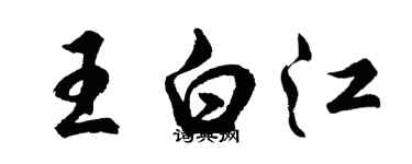 胡問遂王白江行書個性簽名怎么寫