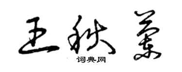 曾慶福王秋蘭草書個性簽名怎么寫