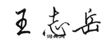 駱恆光王志岳行書個性簽名怎么寫