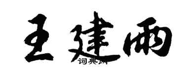 胡問遂王建雨行書個性簽名怎么寫
