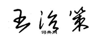 朱錫榮王治策草書個性簽名怎么寫