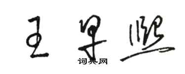 駱恆光王早熙草書個性簽名怎么寫