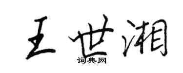 王正良王世湘行書個性簽名怎么寫