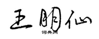 曾慶福王朋仙草書個性簽名怎么寫