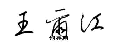 梁錦英王爾江草書個性簽名怎么寫