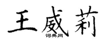 丁謙王威莉楷書個性簽名怎么寫