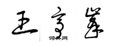 曾慶福王亭峰草書個性簽名怎么寫