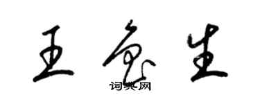 梁錦英王魯生草書個性簽名怎么寫
