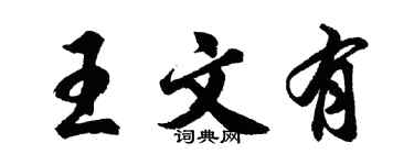胡問遂王文有行書個性簽名怎么寫