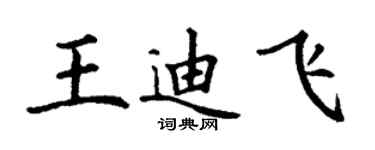 丁謙王迪飛楷書個性簽名怎么寫