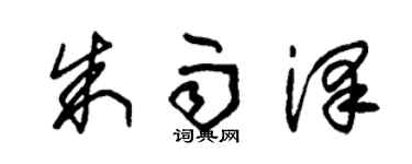 朱錫榮朱雨澤草書個性簽名怎么寫