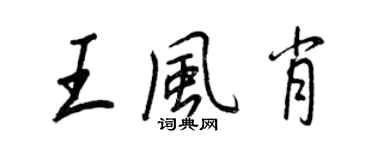 王正良王風肖行書個性簽名怎么寫