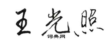 駱恆光王光照行書個性簽名怎么寫