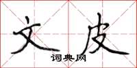 侯登峰文皮楷書怎么寫